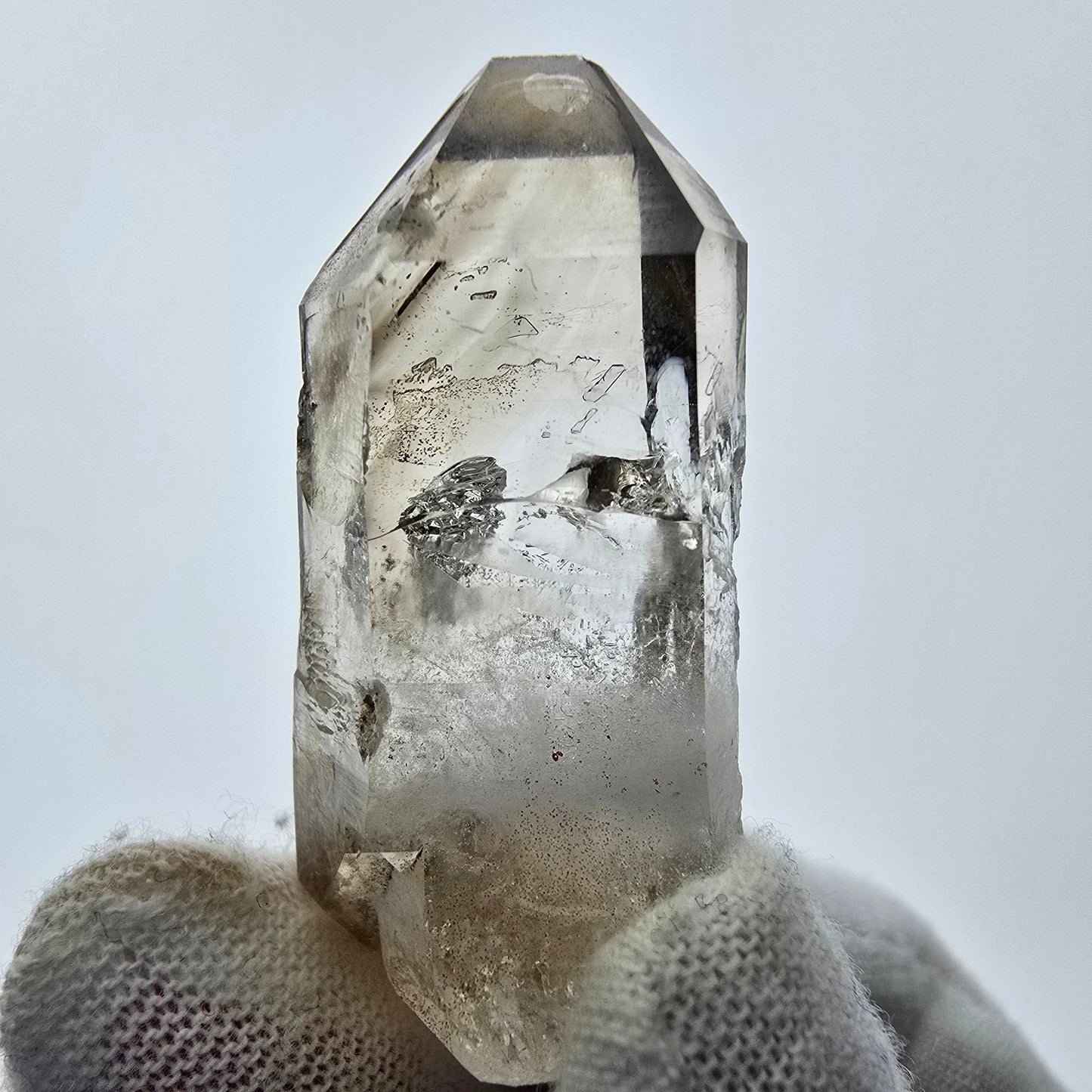 9x klare Phantom Rauchquarz Spitzen, Zepter aus Goboboseb, Namibia Lot Sammlung