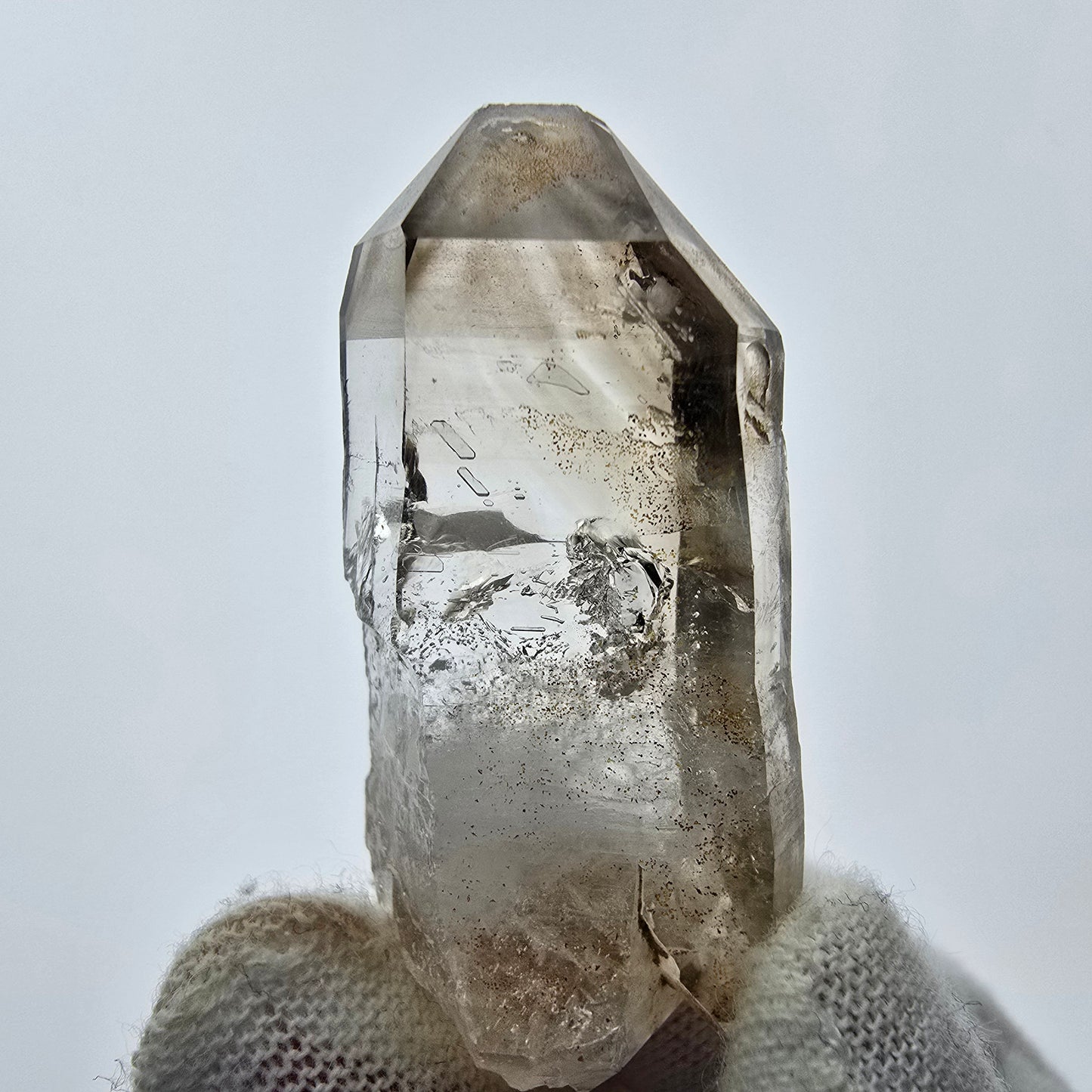 9x klare Phantom Rauchquarz Spitzen, Zepter aus Goboboseb, Namibia Lot Sammlung