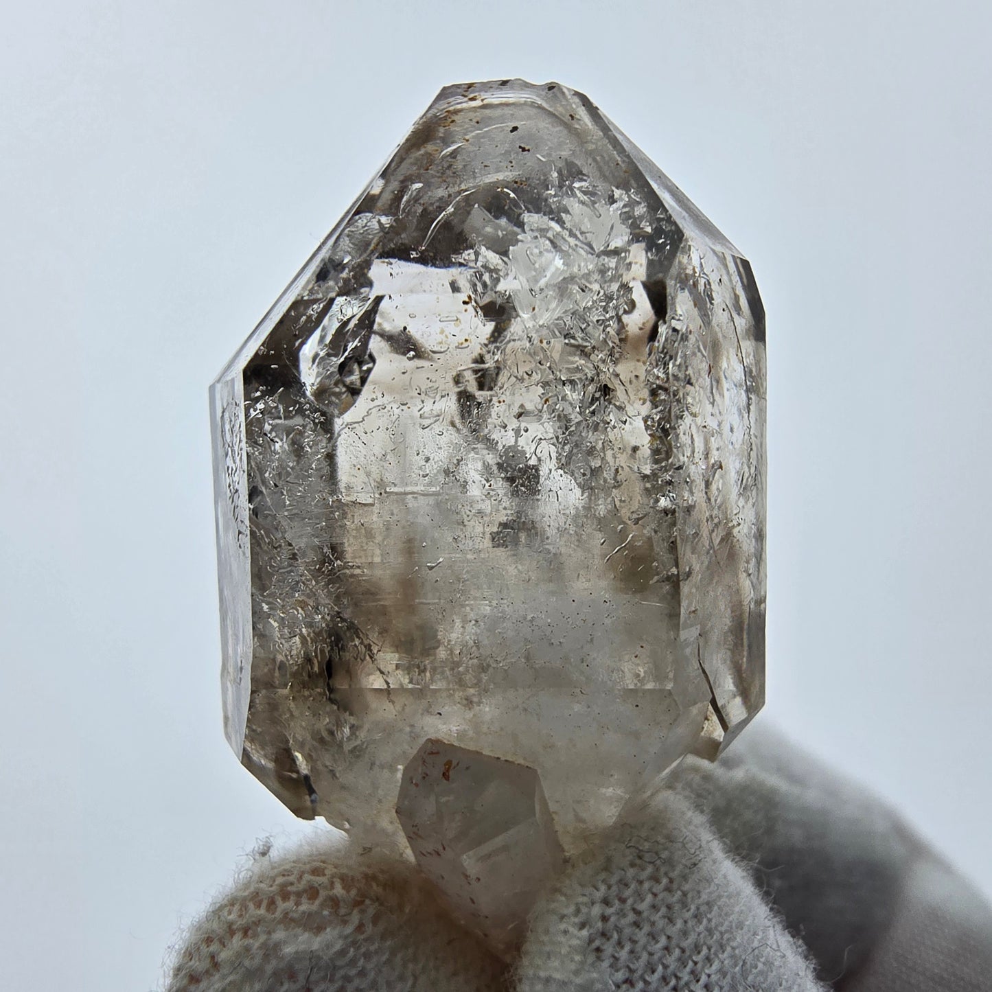 9x klare Phantom Rauchquarz Spitzen, Zepter aus Goboboseb, Namibia Lot Sammlung