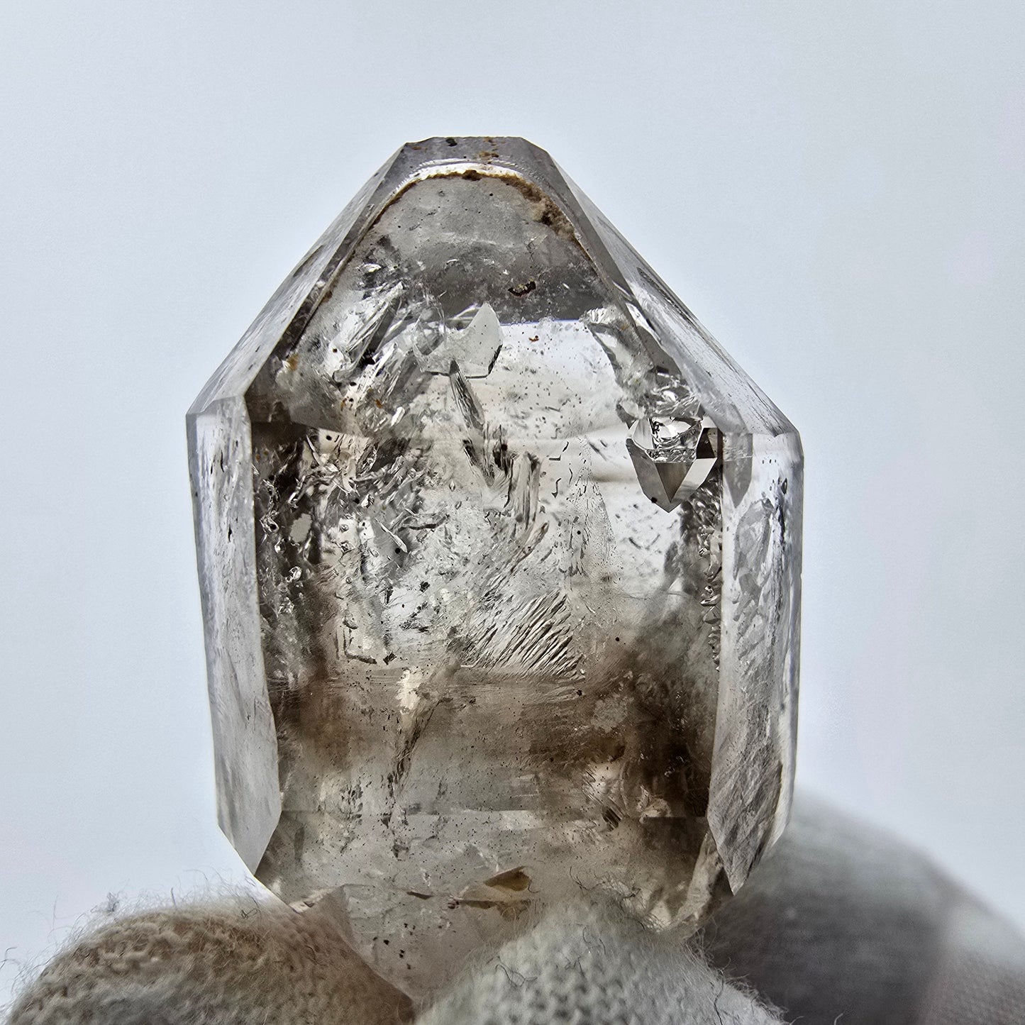 9x klare Phantom Rauchquarz Spitzen, Zepter aus Goboboseb, Namibia Lot Sammlung