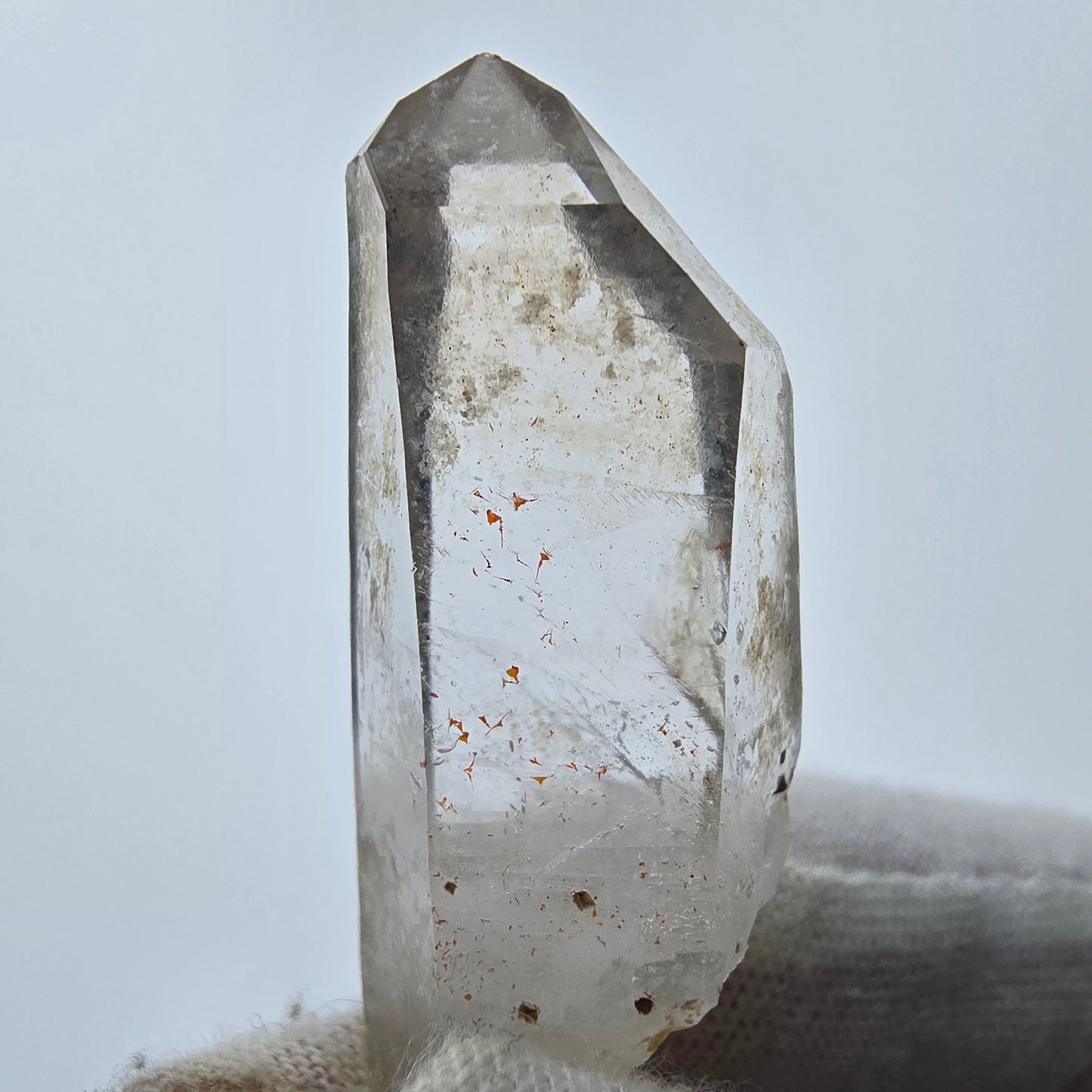 9x klare Phantom Rauchquarz Spitzen, Zepter aus Goboboseb, Namibia Lot Sammlung