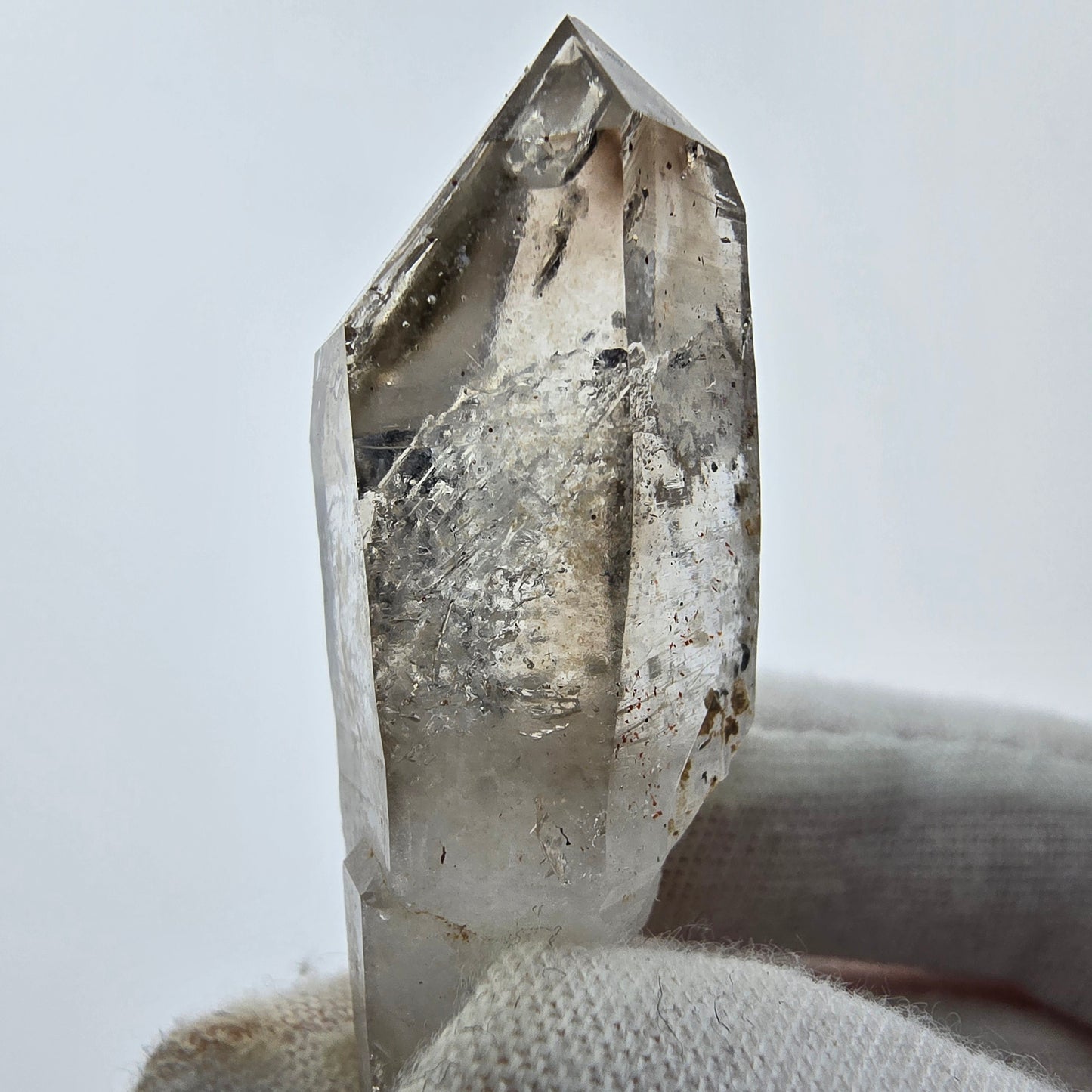 9x klare Phantom Rauchquarz Spitzen, Zepter aus Goboboseb, Namibia Lot Sammlung