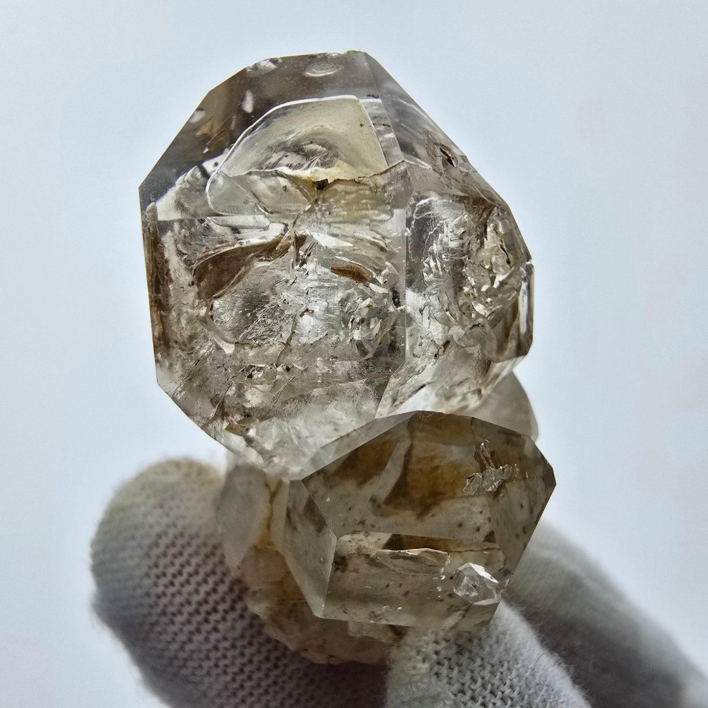 9x klare Phantom Rauchquarz Spitzen, Zepter aus Goboboseb, Namibia Lot Sammlung