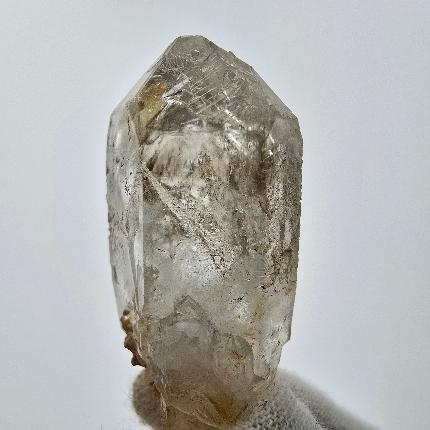 9x klare Phantom Rauchquarz Spitzen, Zepter aus Goboboseb, Namibia Lot Sammlung