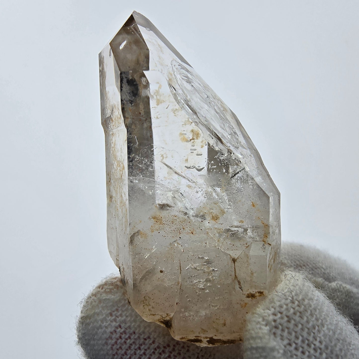 9x klare Phantom Rauchquarz Spitzen, Zepter aus Goboboseb, Namibia Lot Sammlung