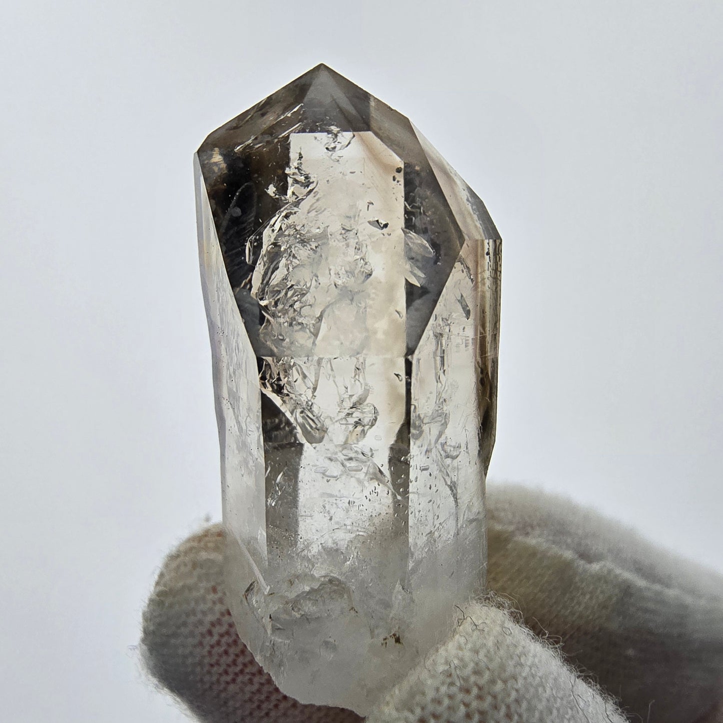 9x klare Phantom Rauchquarz Spitzen, Zepter aus Goboboseb, Namibia Lot Sammlung