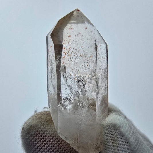 12x clear phantom smoky quartz points, scepter from Goboboseb, Namibia lot collection