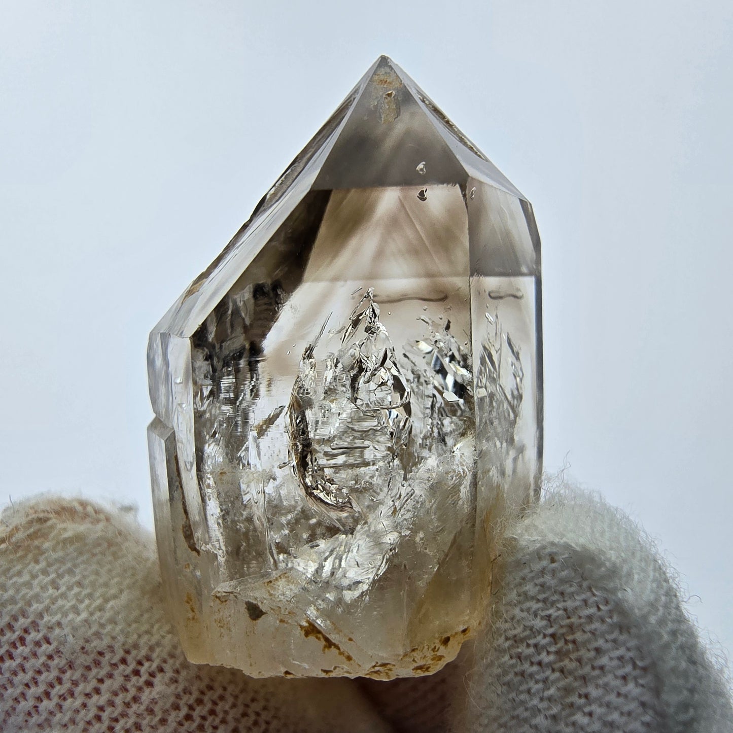 12x klare Phantom Rauchquarz Spitzen, Zepter aus Goboboseb, Namibia Lot Sammlung