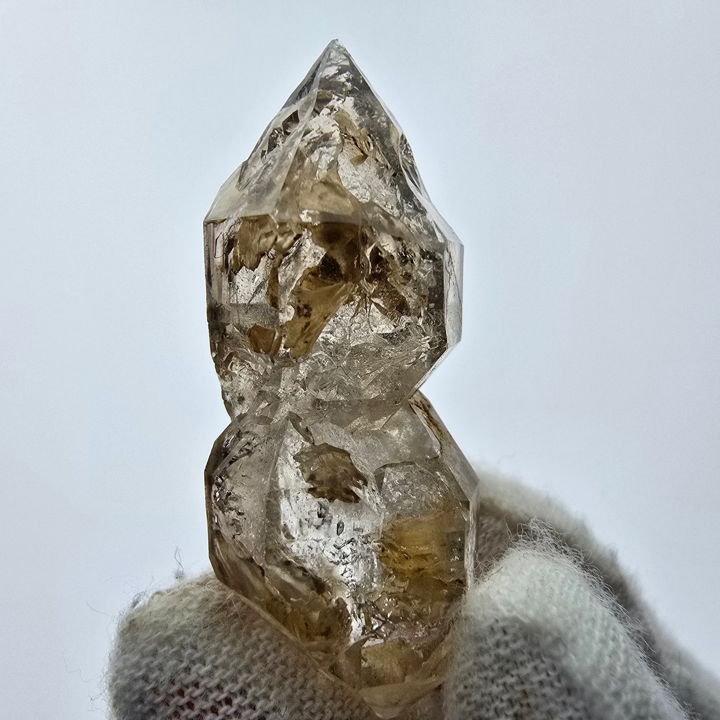 12x klare Phantom Rauchquarz Spitzen, Zepter aus Goboboseb, Namibia Lot Sammlung