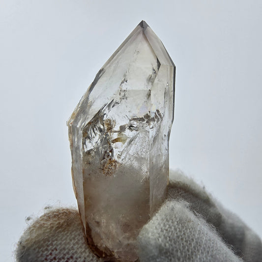 12x clear phantom smoky quartz points, scepter from Goboboseb, Namibia lot collection