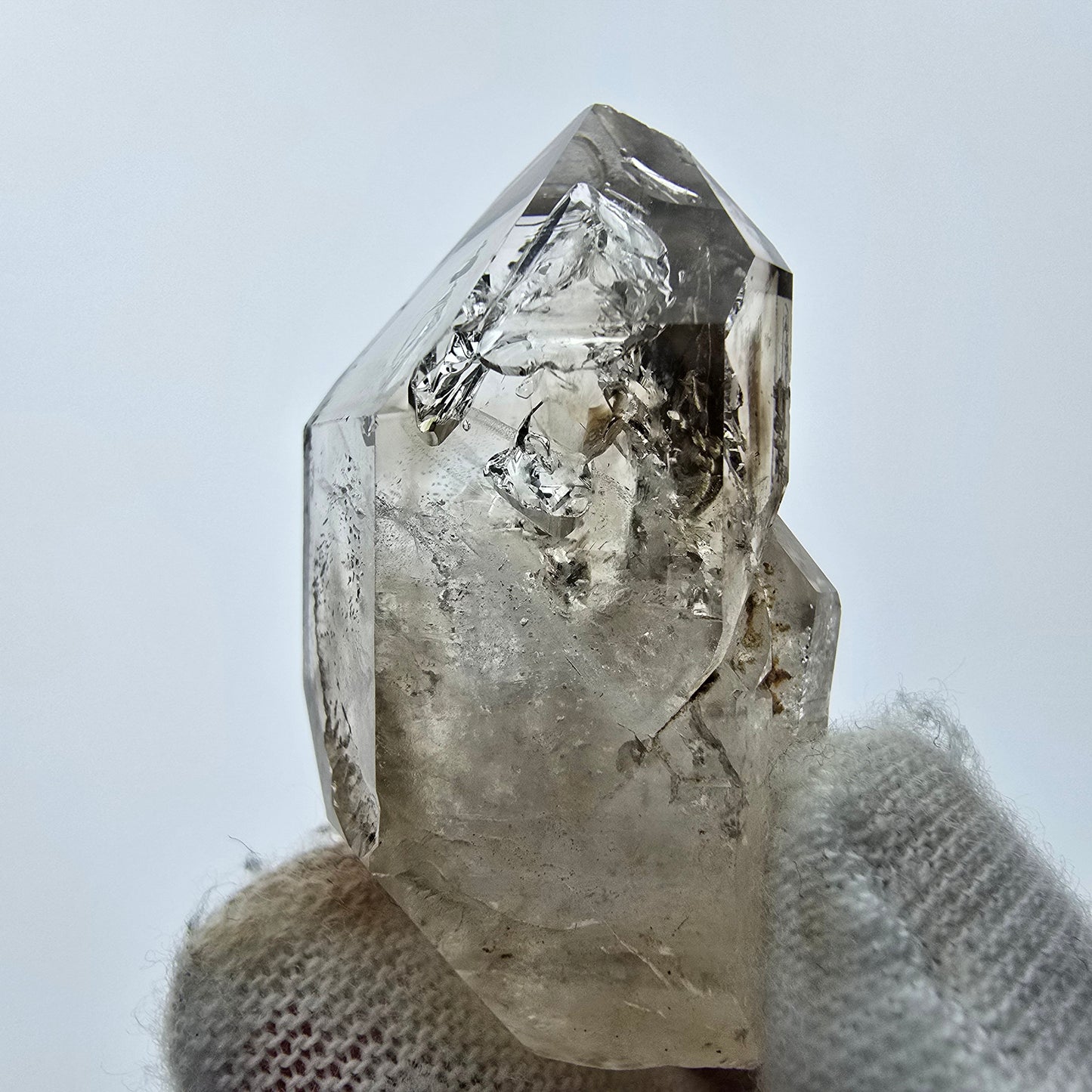 12x pointes de quartz fumé fantôme clair, sceptre de Goboboseb, collection Namibie Lot