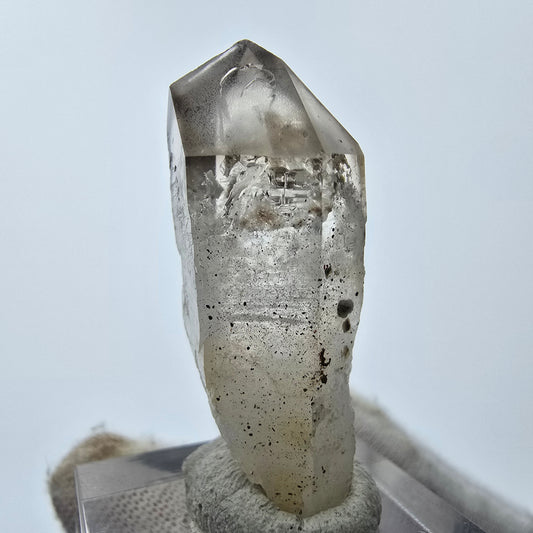 11x clear phantom smoky quartz points, scepter from Goboboseb, Namibia lot collection