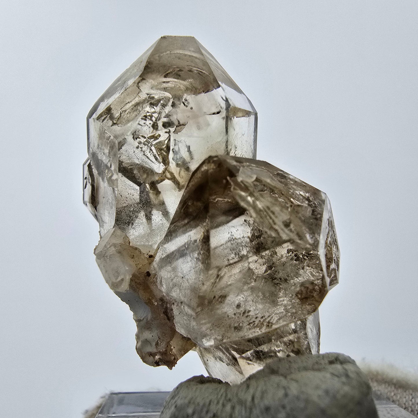11x klare Phantom Rauchquarz Spitzen, Zepter aus Goboboseb, Namibia Lot Sammlung