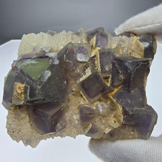 12 große UV Phantom Fluorit Würfel Stufen Omehane Namibia Händler Flat Sammlung