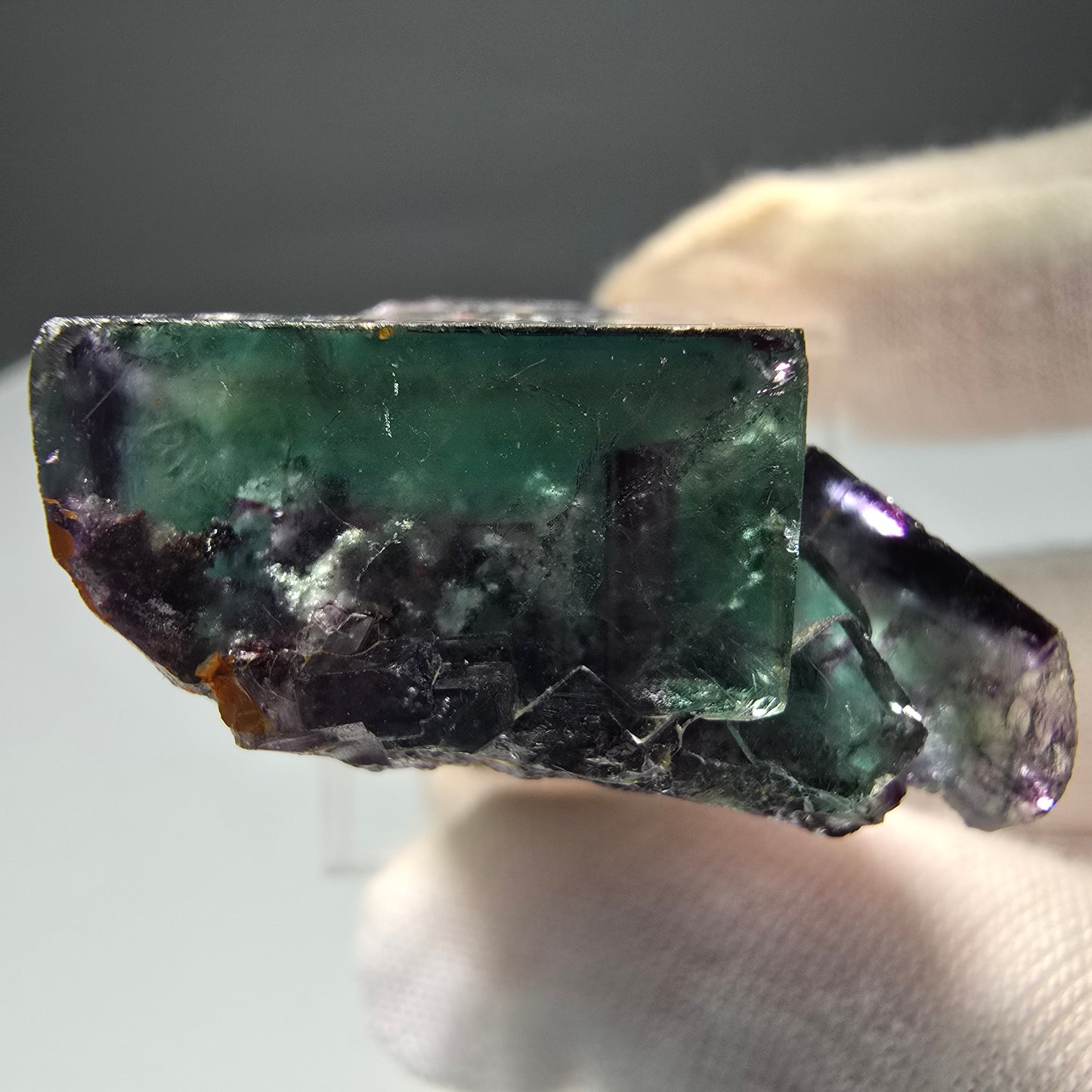 Rare Phantom Fluorite Cube Tier Tie-Dye Pocket, Okorusu, Namibie 28*32*15mm