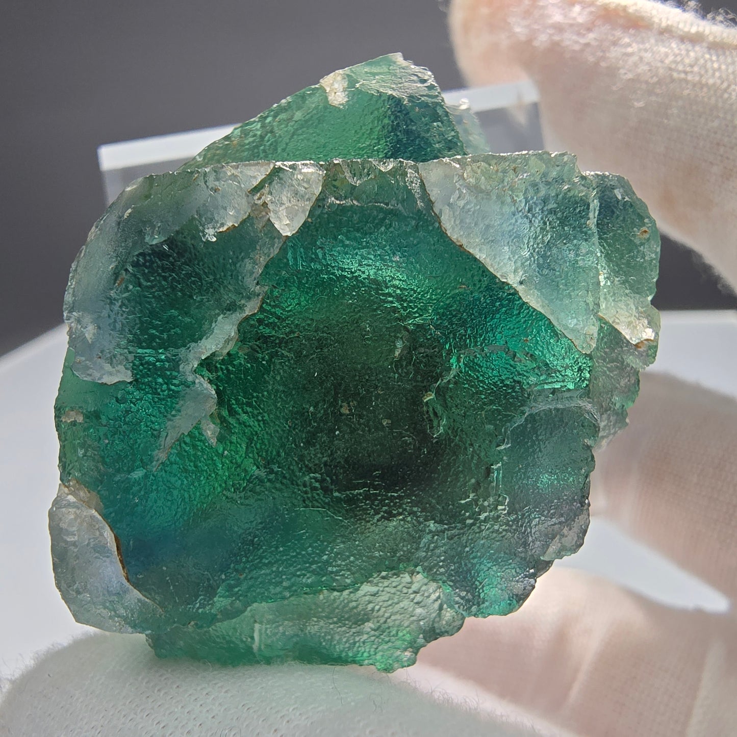 Klare Phantom Fluorit Würfel Stufe grün gelb Okorusu Namibia 52*48*38mm Sammlung