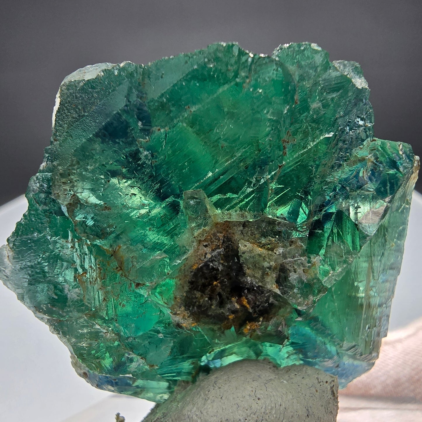 Klare Phantom Fluorit Würfel Stufe grün gelb Okorusu Namibia 52*48*38mm Sammlung