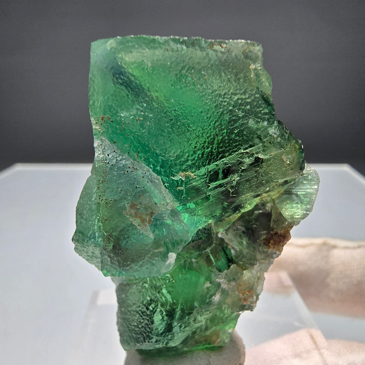 Klare Phantom Fluorit Würfel Stufe grün Okorusu, Namibia 49*39*33mm Sammlung