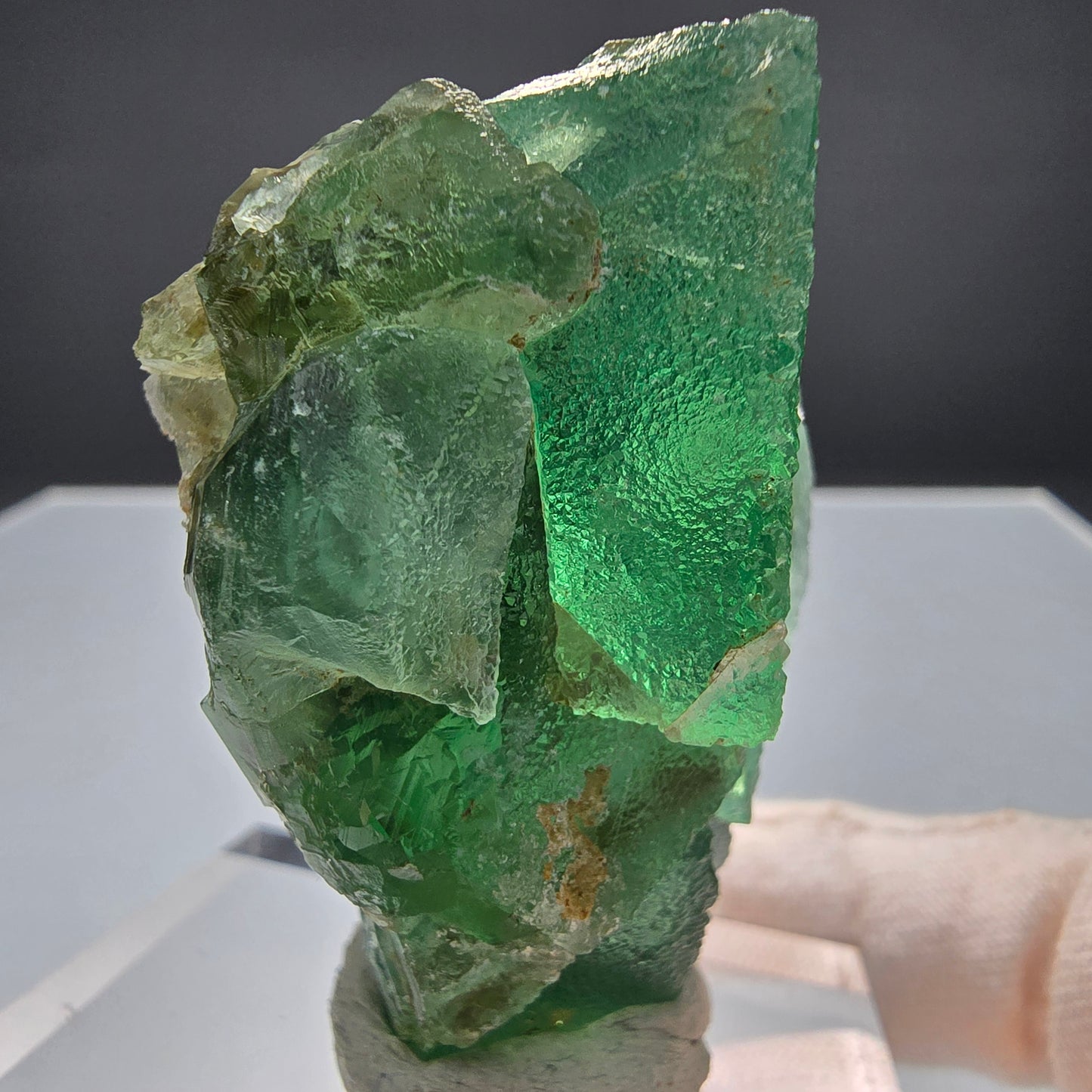 Klare Phantom Fluorit Würfel Stufe grün Okorusu, Namibia 49*39*33mm Sammlung