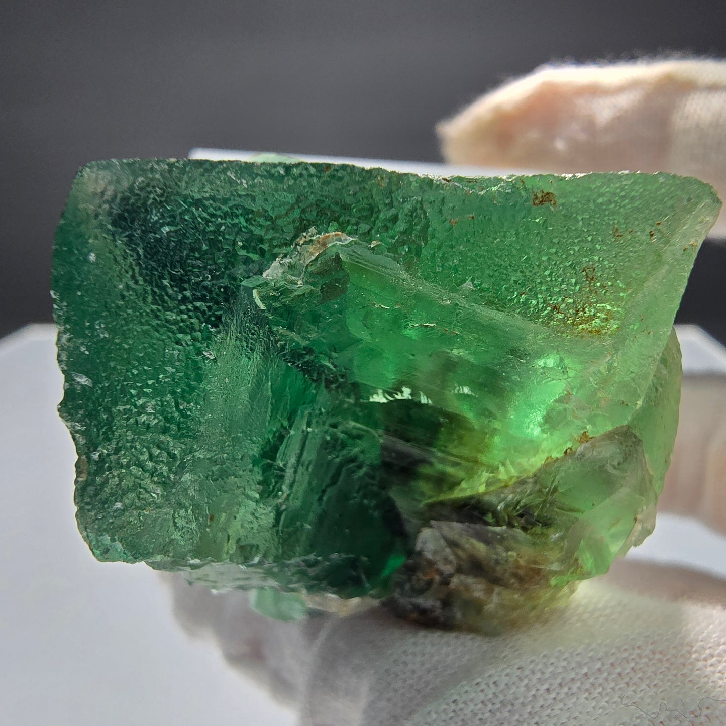 Klare Phantom Fluorit Würfel Stufe grün Okorusu, Namibia 49*39*33mm Sammlung