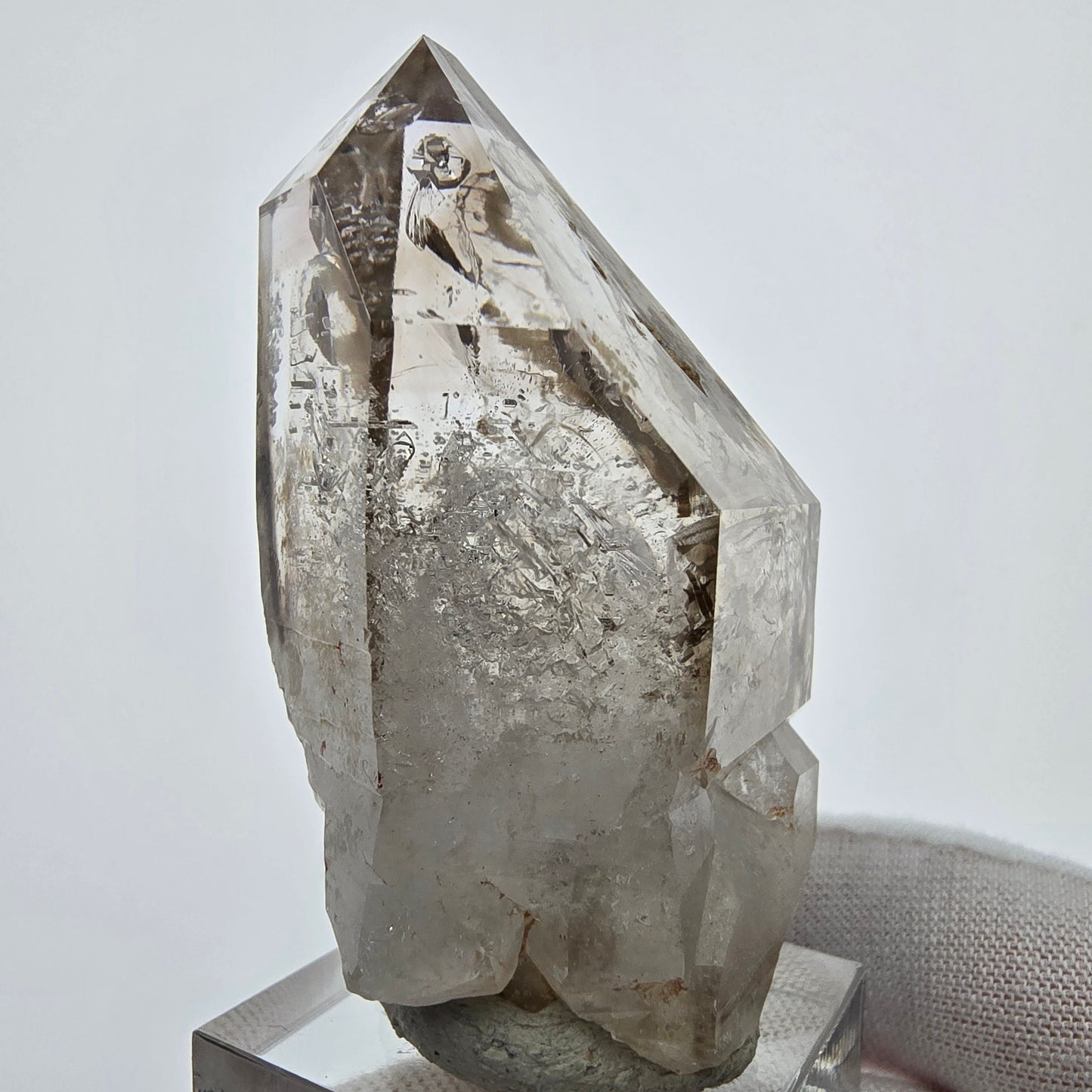 Enhydro Phantom Rauchquarz Fenster Zepter 2x Blase Goboboseb, Namibia 53*33*26mm