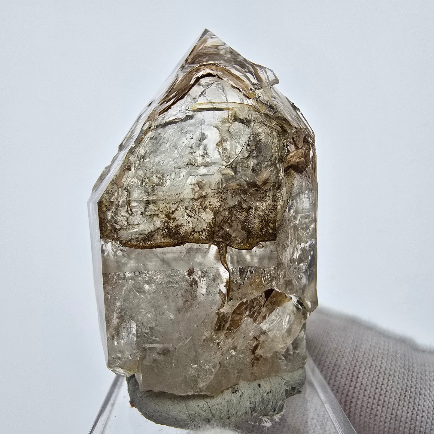 Große Phantom Rauchquarz Fenster Zepter Spitze Goboboseb, Namibia 47*29*20mm