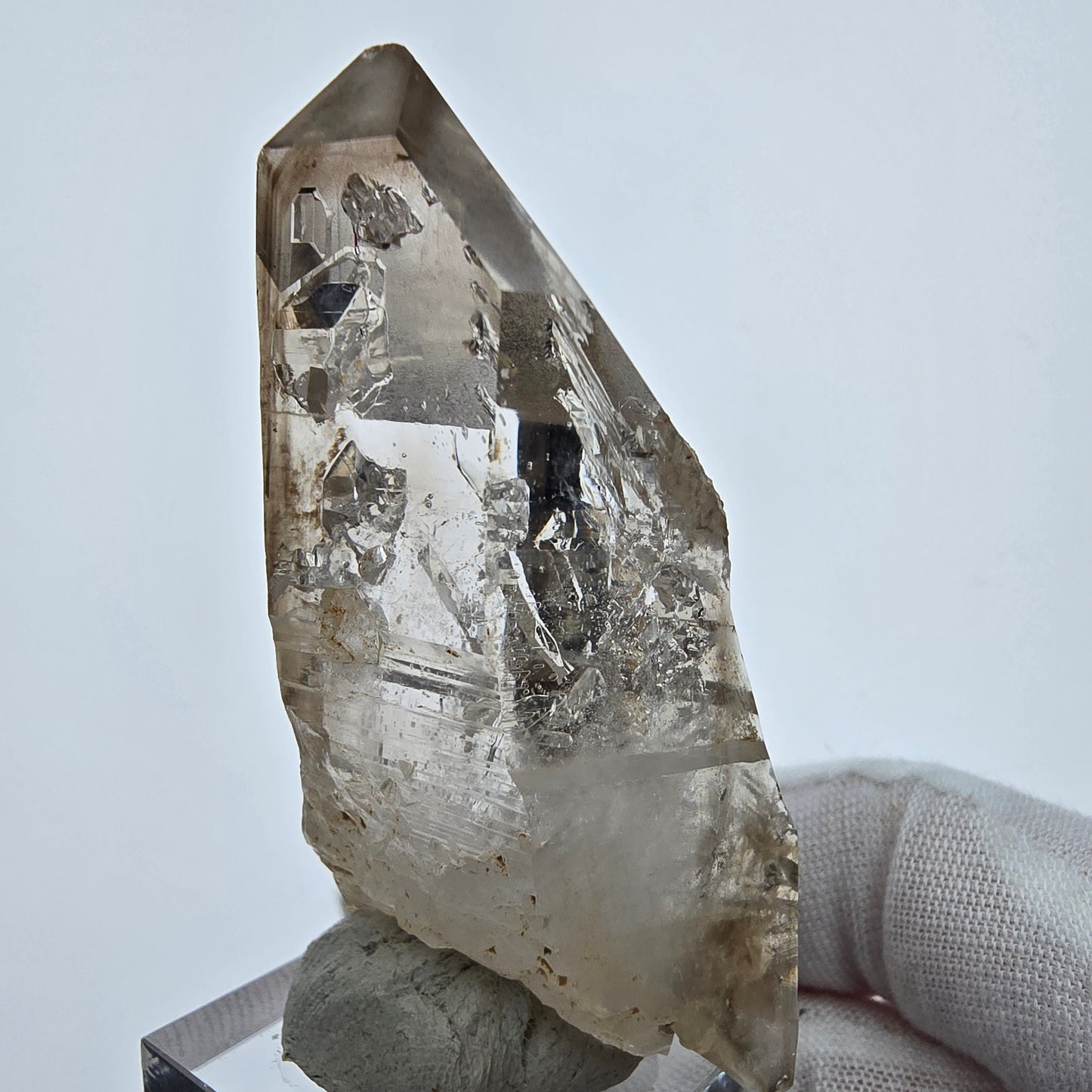 Große Phantom Rauchquarz Fenster Zepter Spitze Goboboseb, Namibia 60*33*21mm