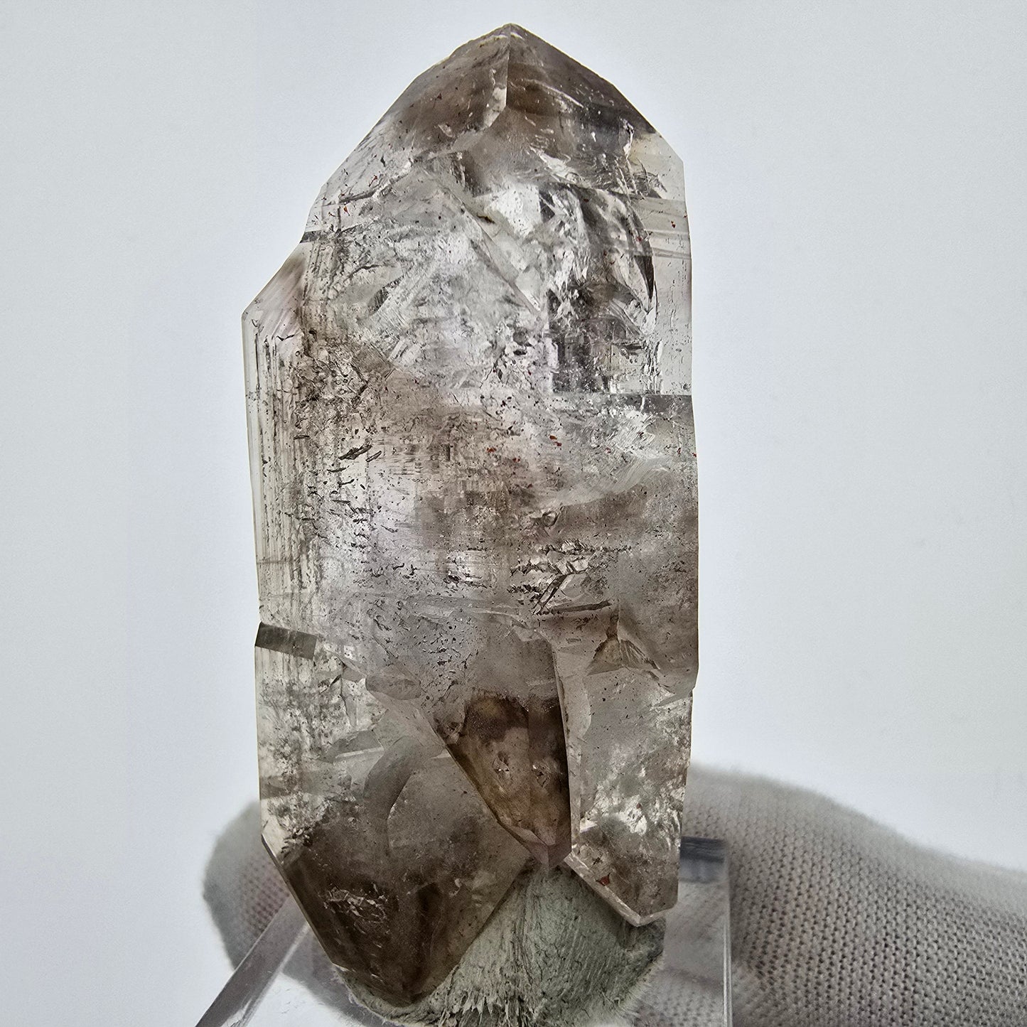 Enhydro Phantom Rauchquarz DT Zepter 3x Luftblase Goboboseb, Namibia 57*25*20mm