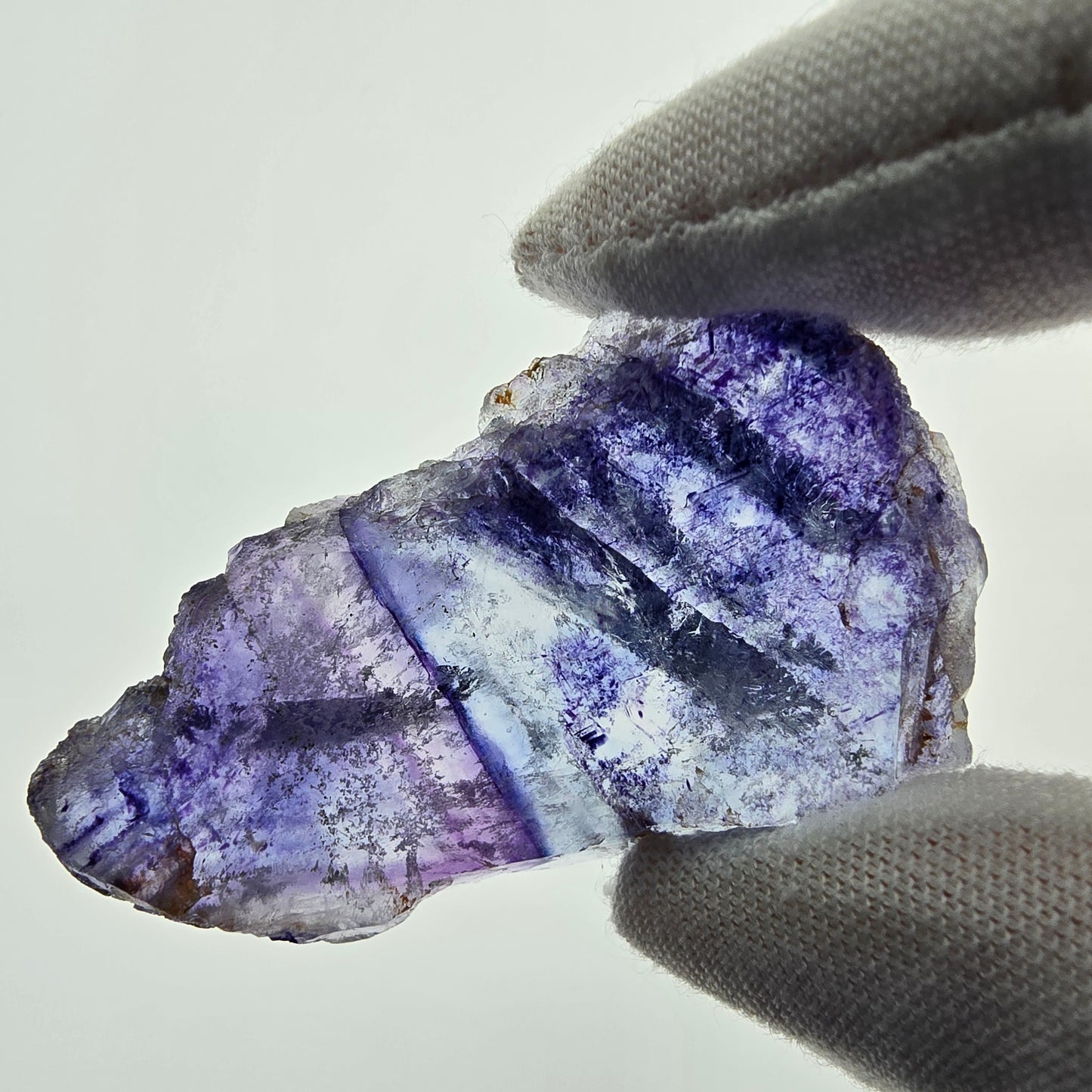 Seltene Phantom Fluorit Scheibe lila blau Okorusu, Namibia 51*30*7mm Sammlung