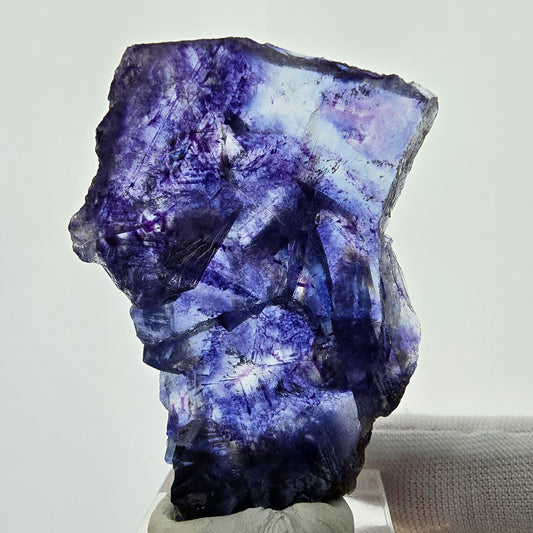 Rare tranche de fluorite fantôme violet bleu Okorusu, collection namibie 54*38*6mm