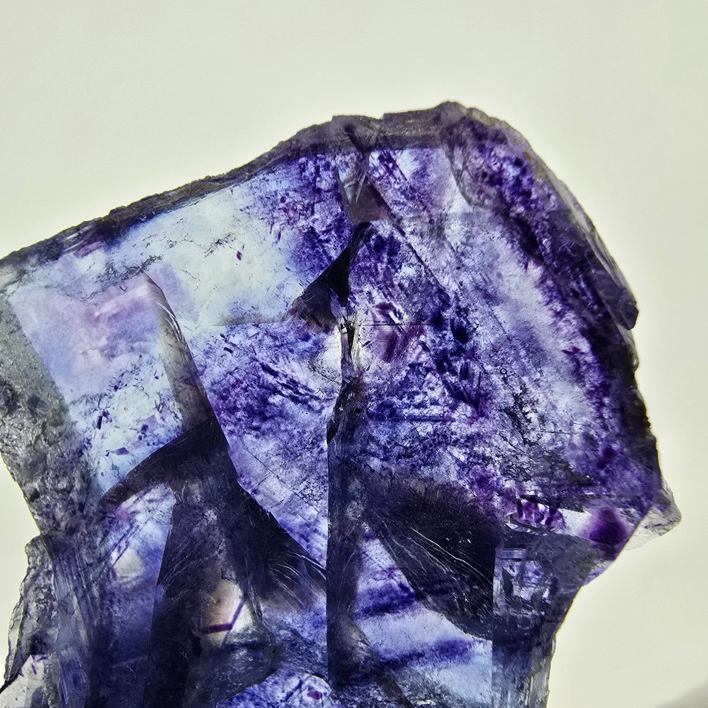 Seltene Phantom Fluorit Scheibe lila blau Okorusu, Namibia 54*38*6mm Sammlung