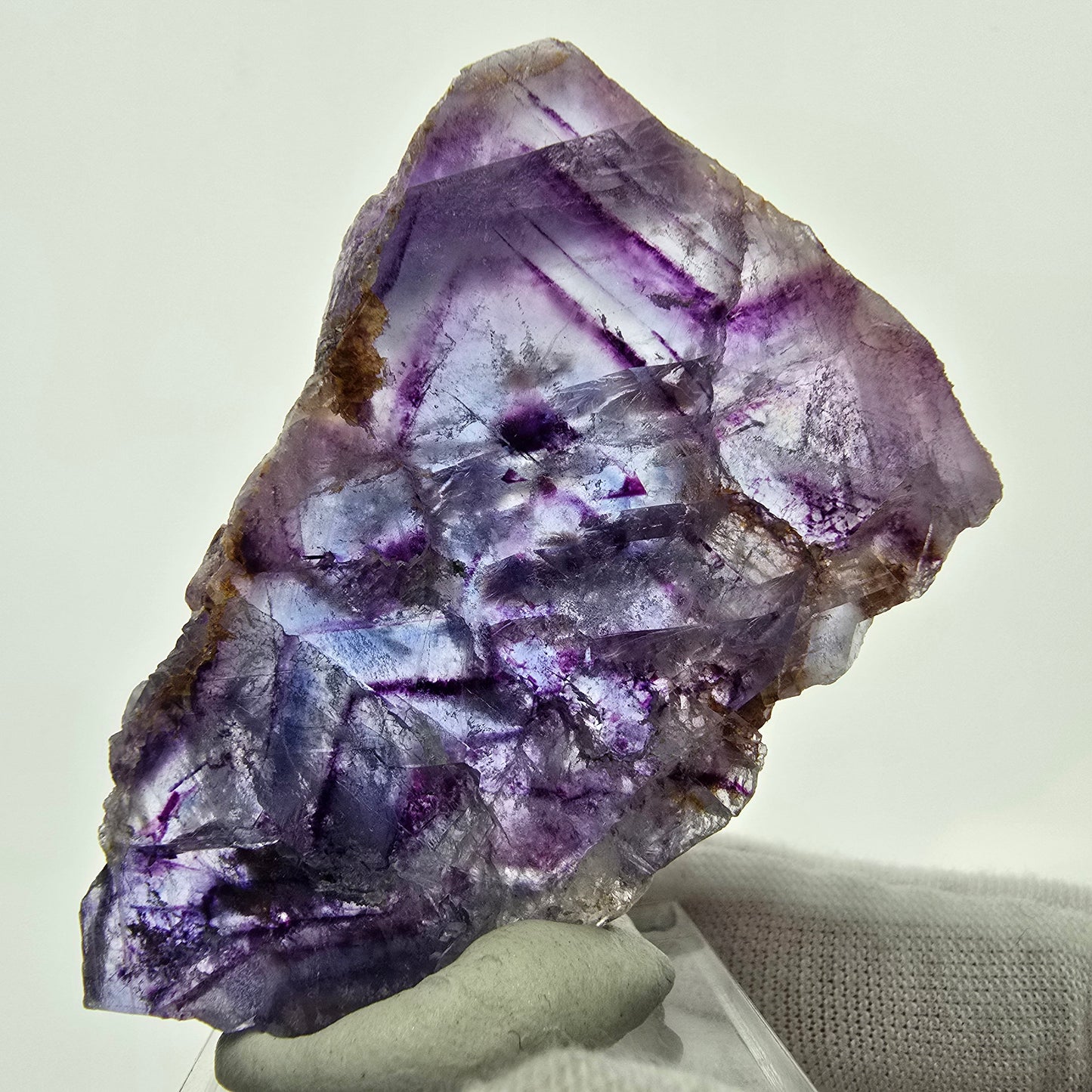 Seltene Phantom Fluorit Scheibe lila Okorusu, Namibia 54*36*8mm Sammlung