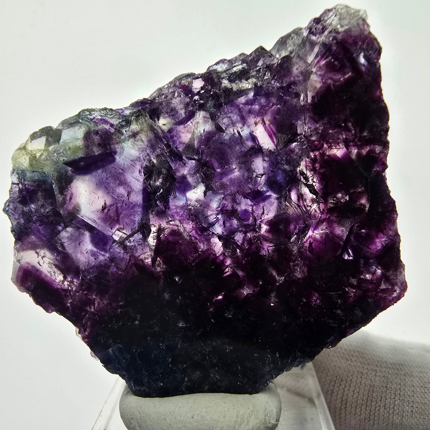 Seltene Phantom Fluorit Scheibe grün lila gelb Okorusu, Namibia 49*39*6mm