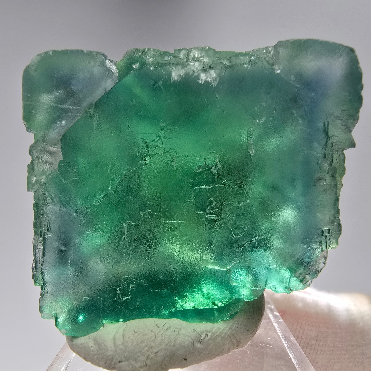 Klare Phantom Fluorit Würfel Stufe grün Okorusu, Namibia 48*43*23mm Sammlung
