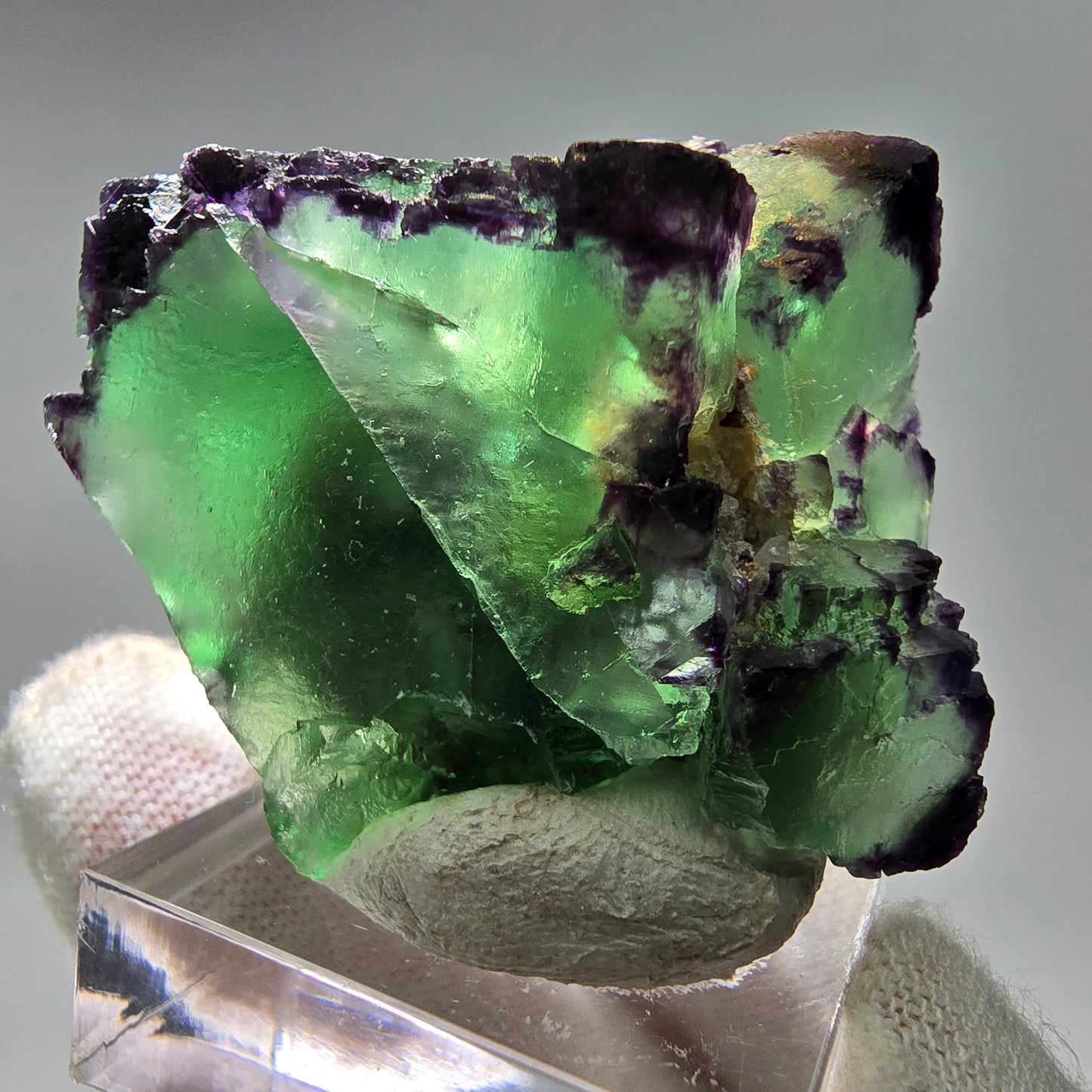 Zonare Phantom Fluorit Würfel Stufe grün lila Okorusu, Namibia 46*40*24mm