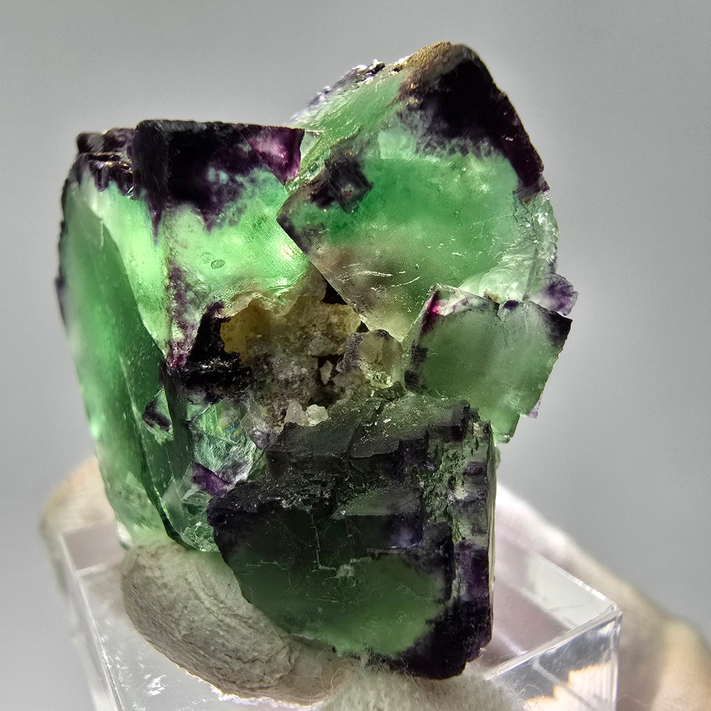 Zonare Phantom Fluorit Würfel Stufe grün lila Okorusu, Namibia 46*40*24mm