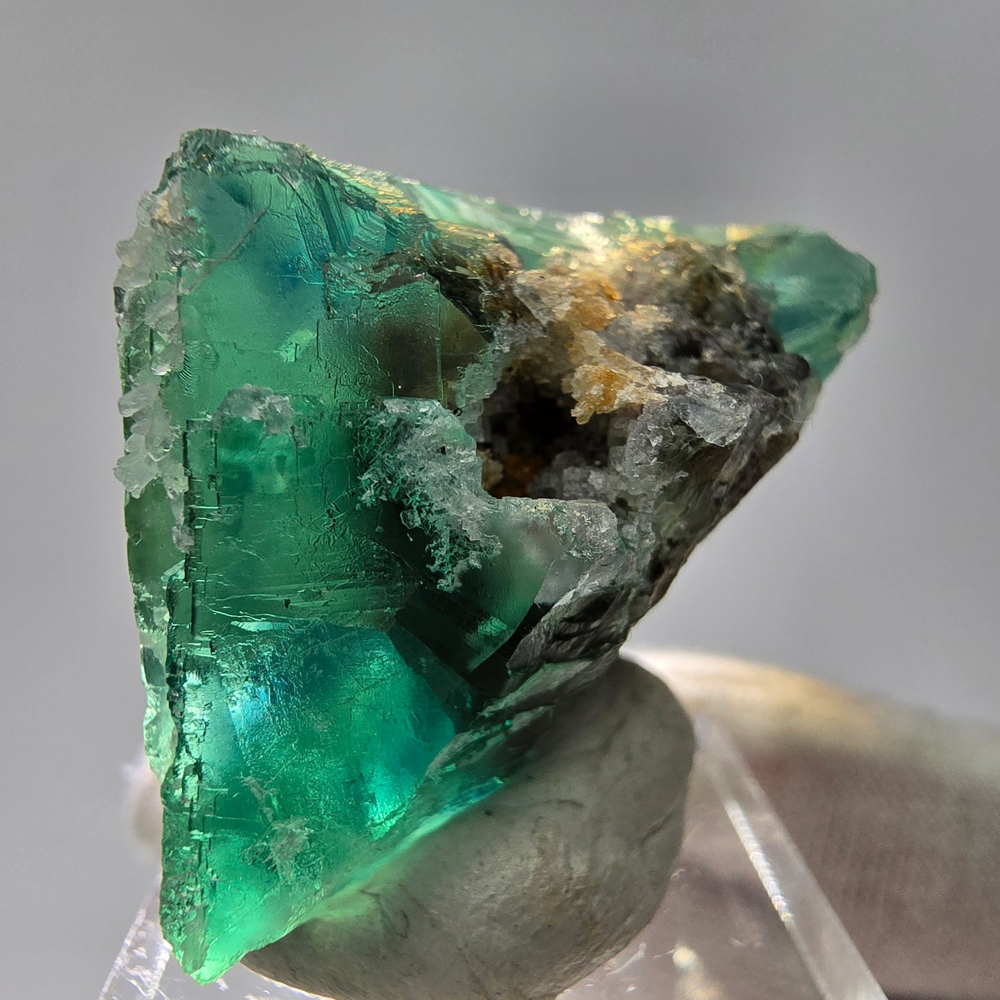 Klare Phantom Fluorit Würfel Stufe grün Okorusu, Namibia 45*38*30mm Sammlung