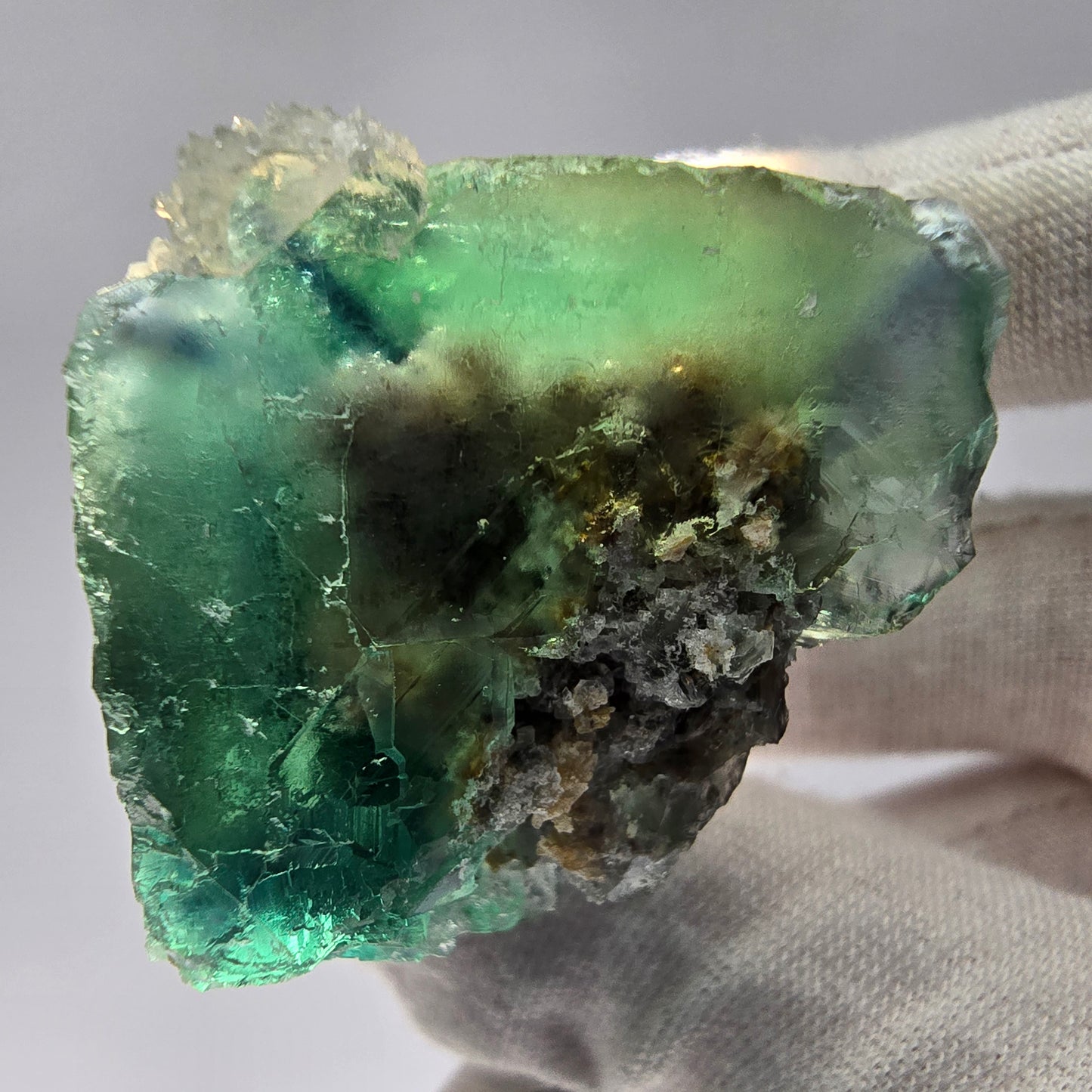 Klare Phantom Fluorit Würfel Stufe grün Okorusu, Namibia 45*38*30mm Sammlung