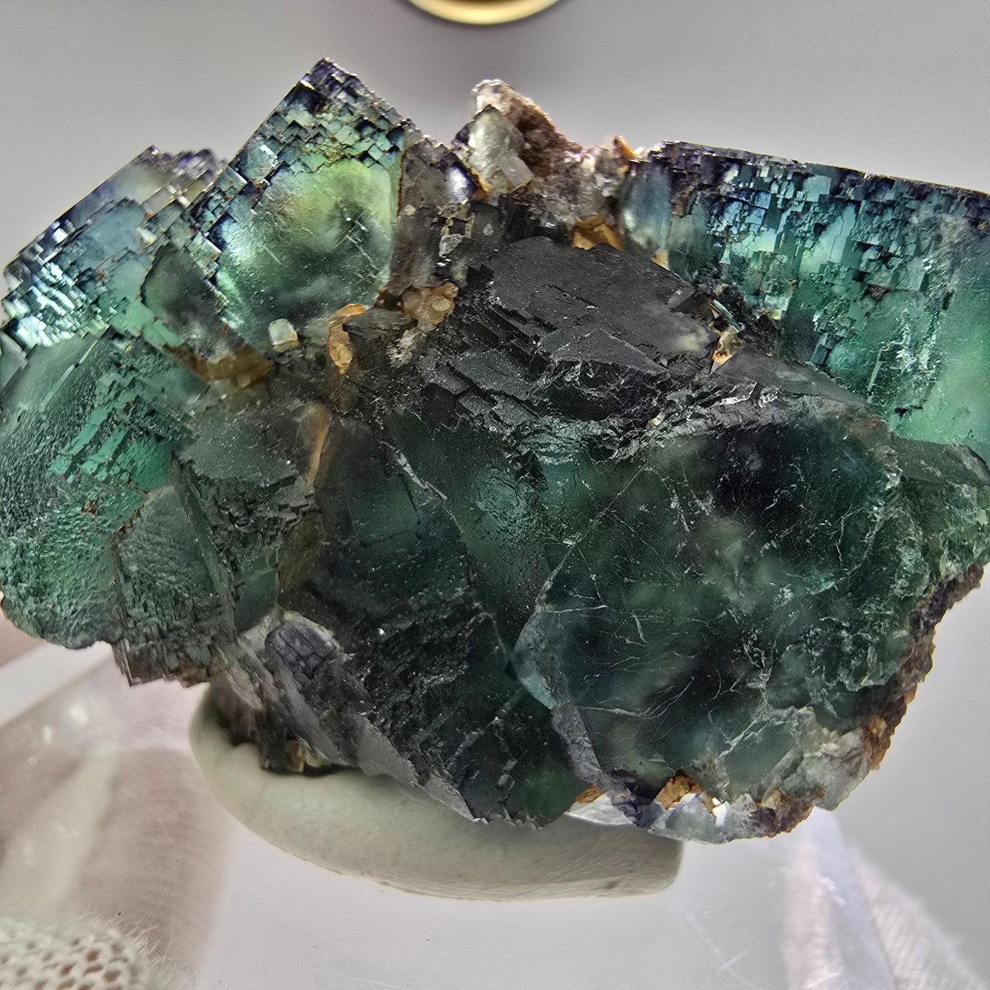 Phantom Fluorit Würfel Stufe grün lila gelb gestuft Okorusu, Namibia 55*33*32mm