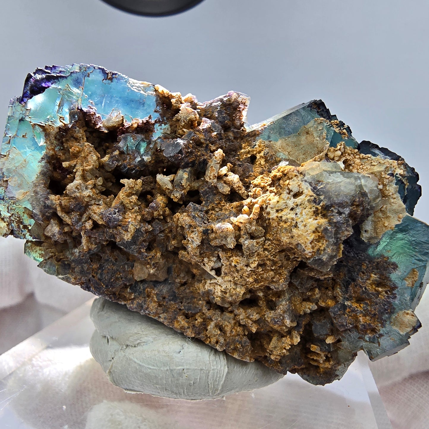 Phantom Fluorit Würfel Stufe grün lila gelb gestuft Okorusu, Namibia 55*33*32mm