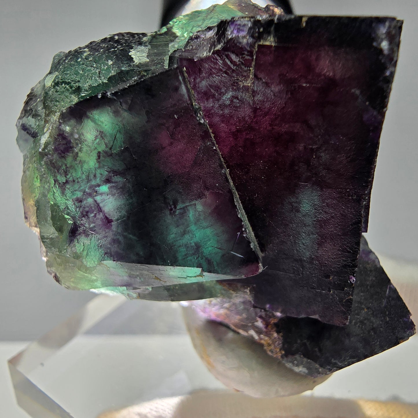 Seltene Phantom Fluorit Würfel Stufe Tie-Dye Pocket, Okorusu, Namibia 55*45*32mm