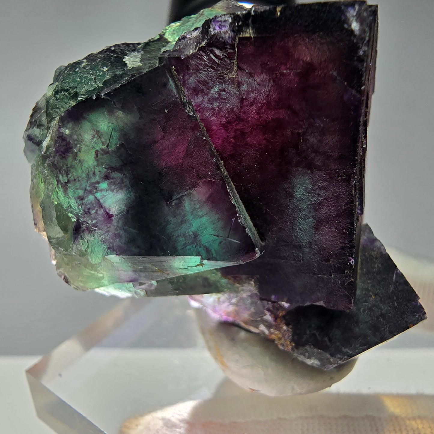 Seltene Phantom Fluorit Würfel Stufe Tie-Dye Pocket, Okorusu, Namibia 55*45*32mm