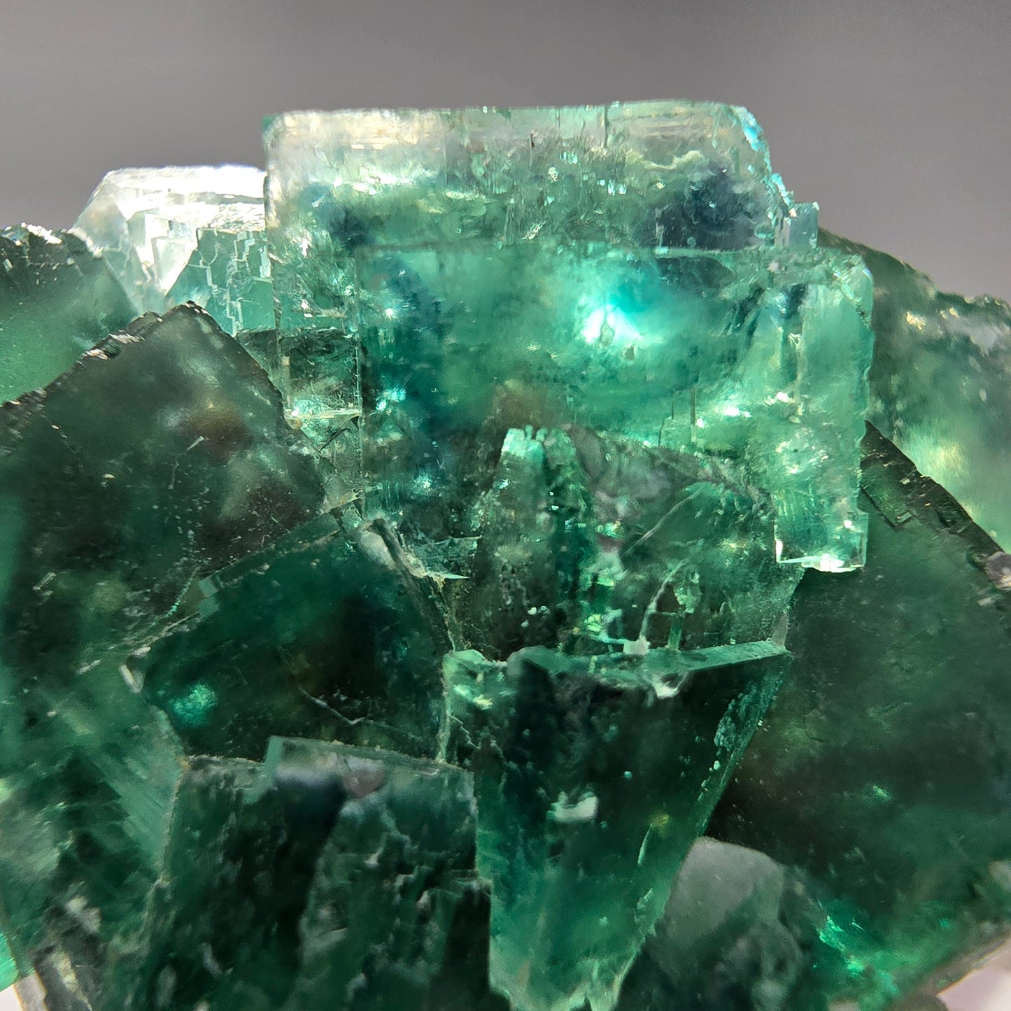 Sehr klare Phantom Fluorit Würfel Stufe grün Okorusu Namibia 65*44*40mm Sammlung