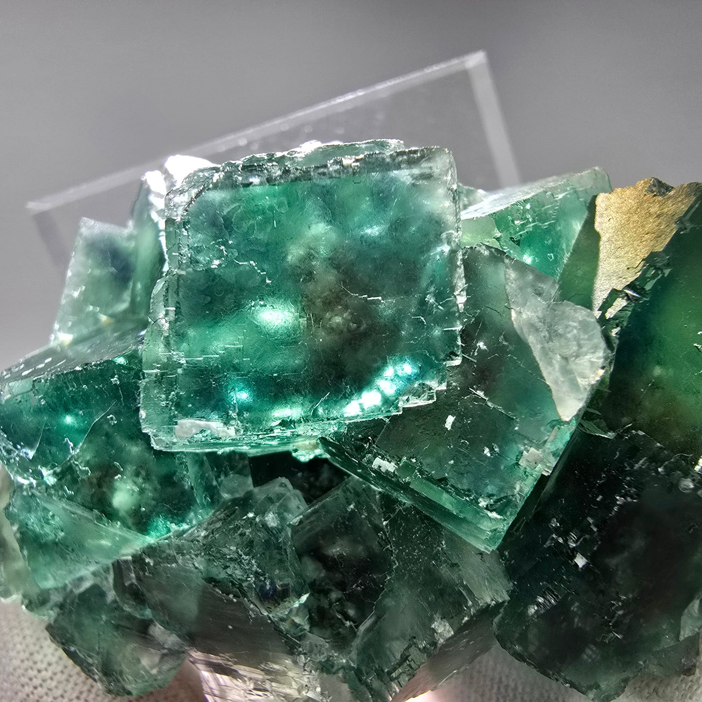 Sehr klare Phantom Fluorit Würfel Stufe grün Okorusu Namibia 65*44*40mm Sammlung