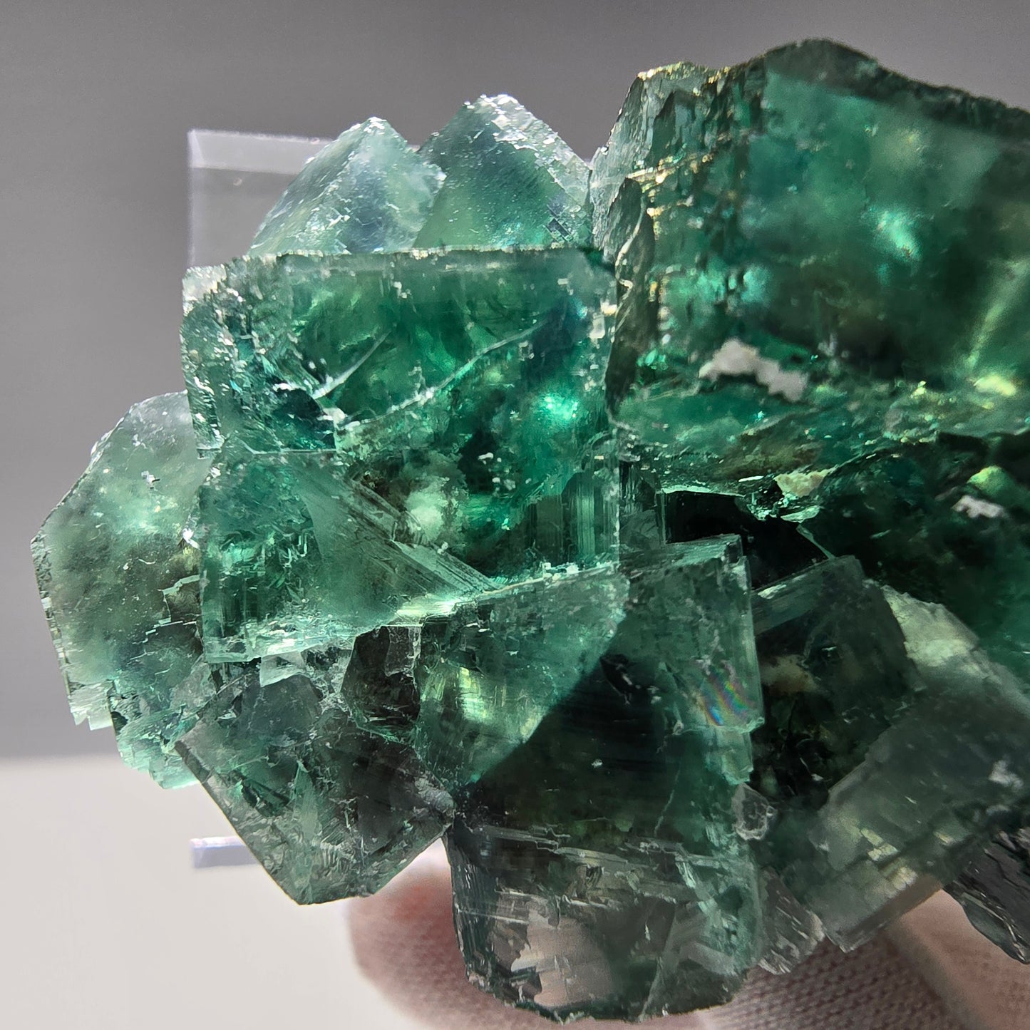 Sehr klare Phantom Fluorit Würfel Stufe grün Okorusu Namibia 65*44*40mm Sammlung