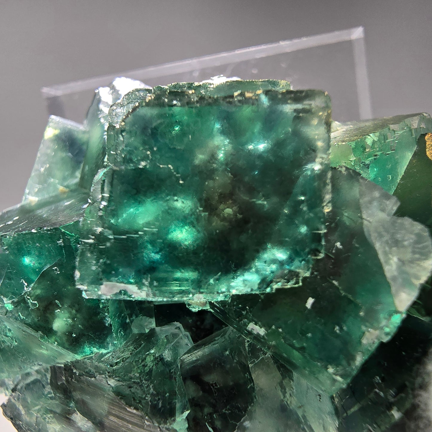 Sehr klare Phantom Fluorit Würfel Stufe grün Okorusu Namibia 65*44*40mm Sammlung