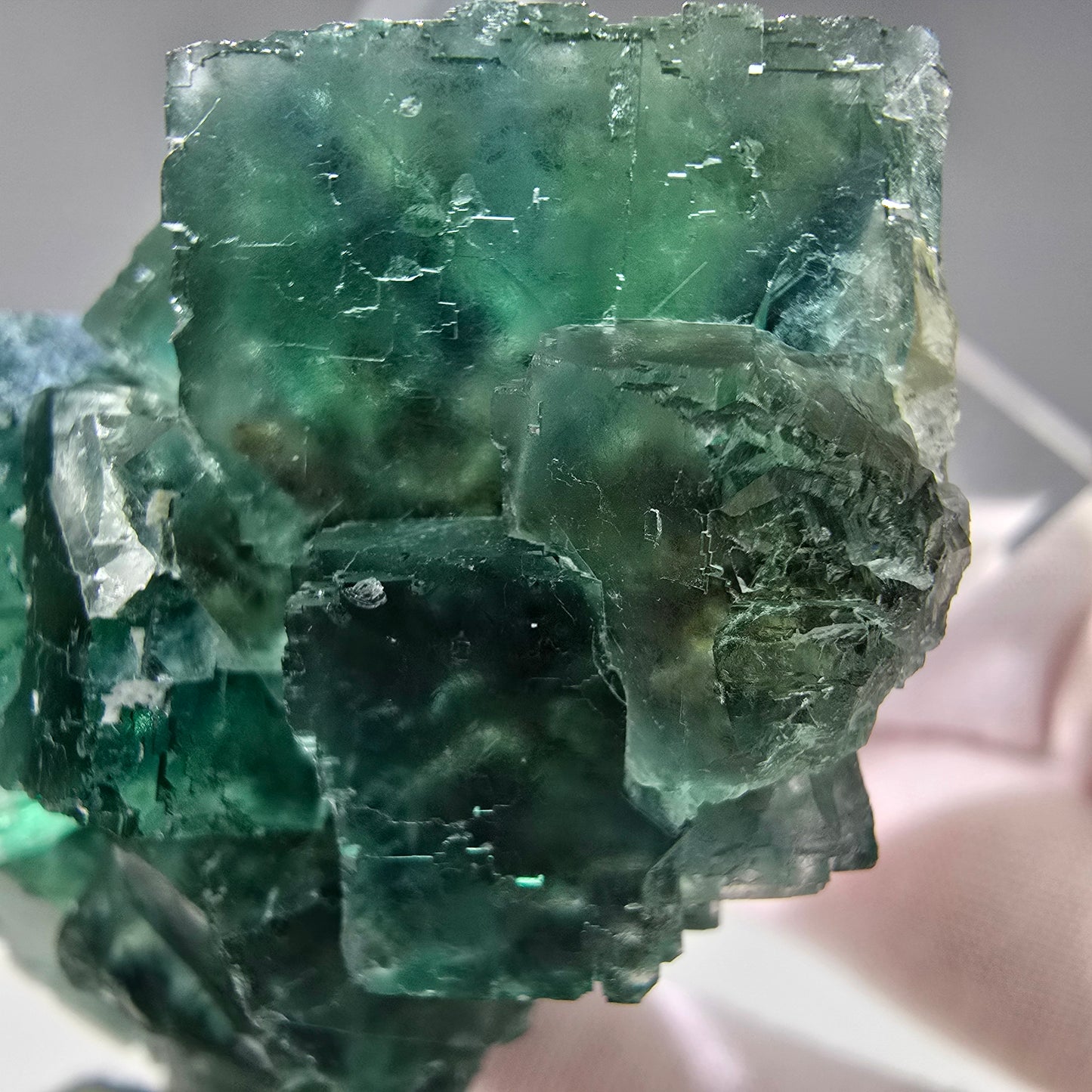 Sehr klare Phantom Fluorit Würfel Stufe grün Okorusu Namibia 65*44*40mm Sammlung