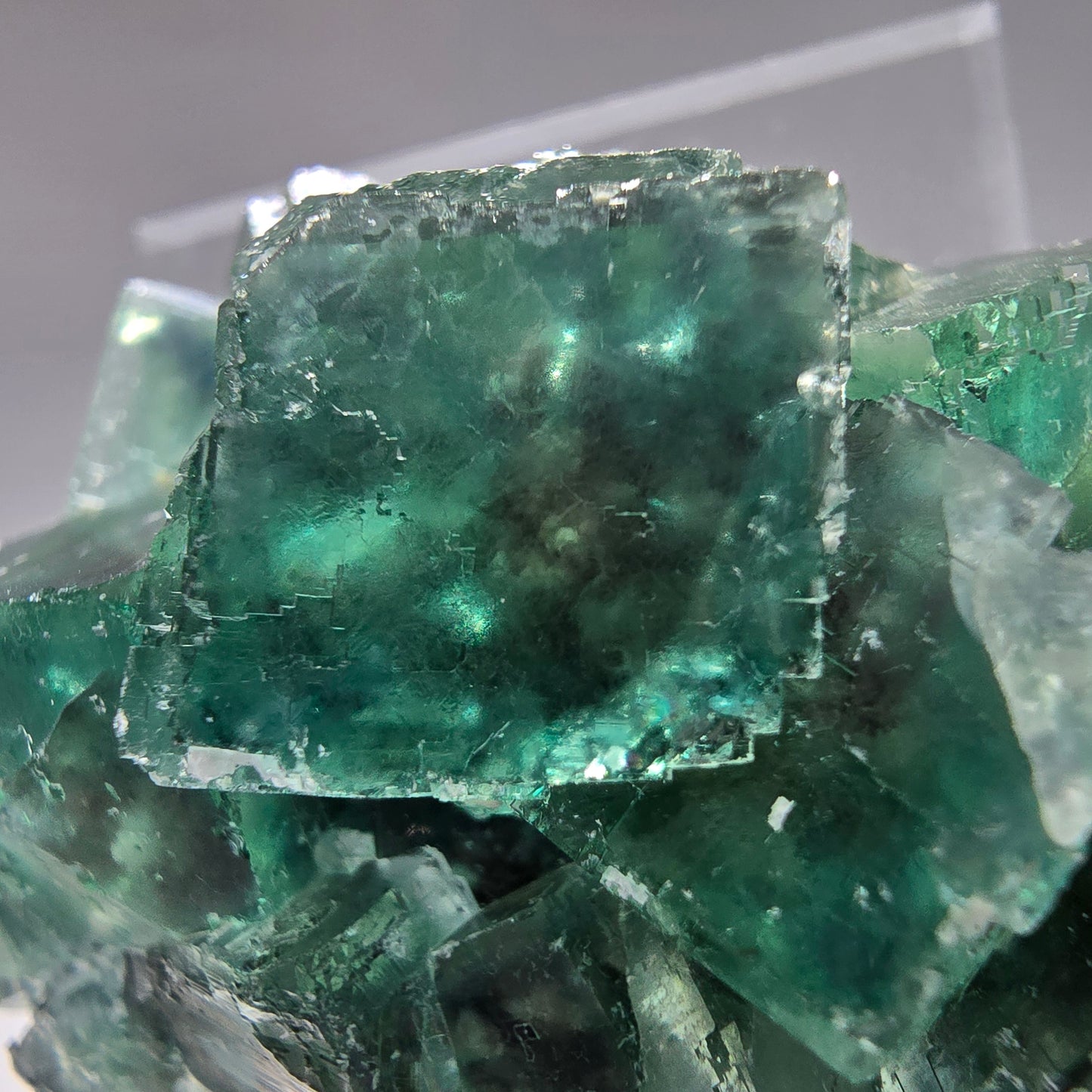 Sehr klare Phantom Fluorit Würfel Stufe grün Okorusu Namibia 65*44*40mm Sammlung