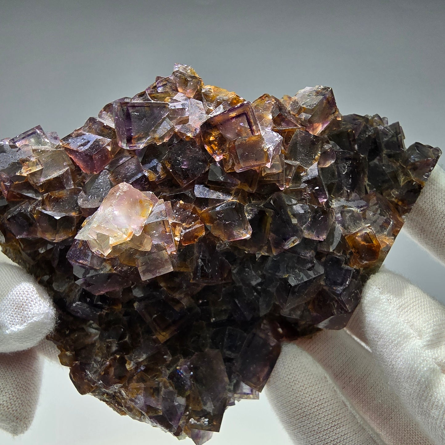 Bunte Phantom Fluorit Würfel Stufe grün lila gelb Okorusu, Namibia 104*77*37mm