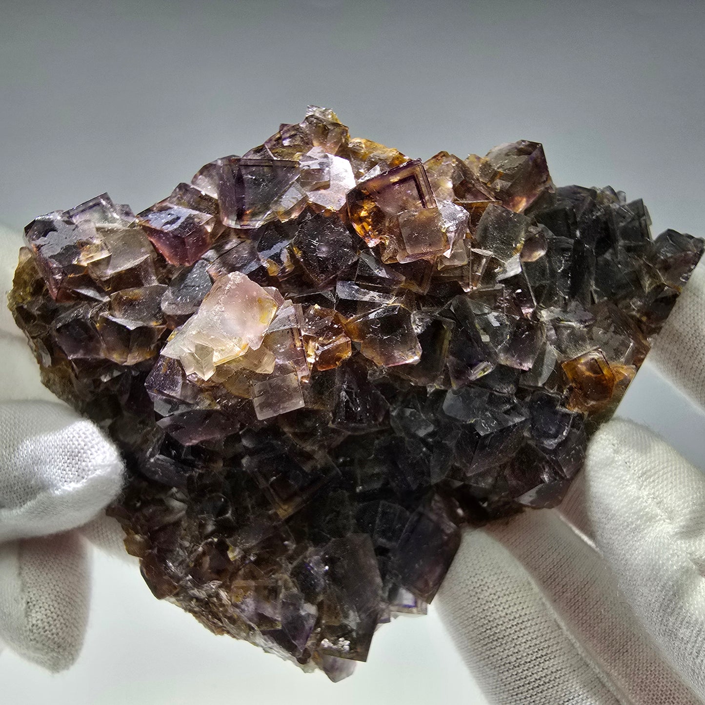 Bunte Phantom Fluorit Würfel Stufe grün lila gelb Okorusu, Namibia 104*77*37mm